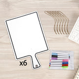 Maxbell Maxbell 6x Dry Erase Answer Board Multifunctional Handheld for Home Classroom White 24.7x14.8cm
