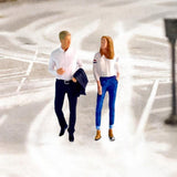 Maxbell 2Pcs 1:64 Hand Painted People Figures Crafts for Diorama  White