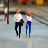 Maxbell 2Pcs 1:64 Hand Painted People Figures Crafts for Diorama  White