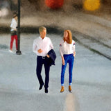 Maxbell 2Pcs 1:64 Hand Painted People Figures Crafts for Diorama  White