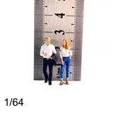 Maxbell 2Pcs 1:64 Hand Painted People Figures Crafts for Diorama  White
