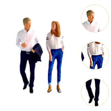 Maxbell 2Pcs 1:64 Hand Painted People Figures Crafts for Diorama  White