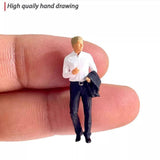 Maxbell 2Pcs 1:64 Hand Painted People Figures Crafts for Diorama  White