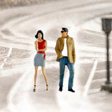 Maxbell 2 Pieces 1/64 Women and Men Figures Desktop Ornament Tiny People Model Decor Red khaki