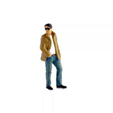 Maxbell 2 Pieces 1/64 Women and Men Figures Desktop Ornament Tiny People Model Decor Red khaki
