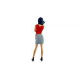 Maxbell 2 Pieces 1/64 Women and Men Figures Desktop Ornament Tiny People Model Decor Red khaki
