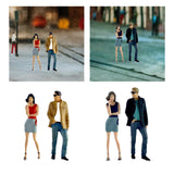 Maxbell 2 Pieces 1/64 Women and Men Figures Desktop Ornament Tiny People Model Decor Red khaki