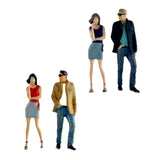 Maxbell 2 Pieces 1/64 Women and Men Figures Desktop Ornament Tiny People Model Decor Red khaki