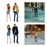 Maxbell 2 Pieces 1/64 Women and Men Figures Desktop Ornament Tiny People Model Decor Red khaki