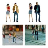Maxbell 2 Pieces 1/64 Women and Men Figures Desktop Ornament Tiny People Model Decor Red khaki