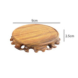Maxbell Maxbell Retro Wooden Base Teapot Aquarium Base Buddha Statue Holder Vase Bonsai Base 9cm