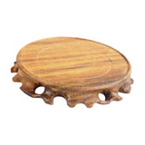 Maxbell Maxbell Retro Wooden Base Teapot Aquarium Base Buddha Statue Holder Vase Bonsai Base 9cm