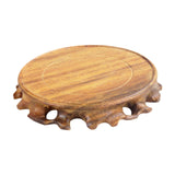 Maxbell Maxbell Retro Wooden Base Teapot Aquarium Base Buddha Statue Holder Vase Bonsai Base 9cm