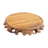 Maxbell Maxbell Retro Wooden Base Teapot Aquarium Base Buddha Statue Holder Vase Bonsai Base 9cm