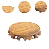 Maxbell Maxbell Retro Wooden Base Teapot Aquarium Base Buddha Statue Holder Vase Bonsai Base 9cm