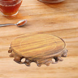Maxbell Maxbell Retro Wooden Base Teapot Aquarium Base Buddha Statue Holder Vase Bonsai Base 9cm