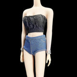 Maxbell 1:6 Scale Womans Lace Tube Top for 12inch Action Figure Dress up Accessories Black