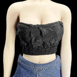 Maxbell 1:6 Scale Womans Lace Tube Top for 12inch Action Figure Dress up Accessories Black