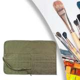 Maxbell Canvas Art Paint Brush Holder Practical Slot Pockets Carry Pouch for Artists 30 Slot