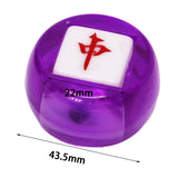 Maxbell Maxbell Chinese Mahjong Dice Board Game Supplies Acrylic Multi Sided Game Dice clear purple