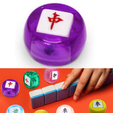 Maxbell Maxbell Chinese Mahjong Dice Board Game Supplies Acrylic Multi Sided Game Dice clear purple