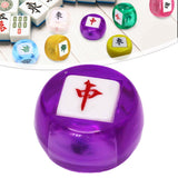 Maxbell Maxbell Chinese Mahjong Dice Board Game Supplies Acrylic Multi Sided Game Dice clear purple