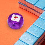 Maxbell Maxbell Chinese Mahjong Dice Board Game Supplies Acrylic Multi Sided Game Dice clear purple