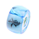 Maxbell Chinese Mahjong Dice Board Game Supplies Acrylic Multi Sided Game Dice clear Blue