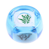 Maxbell Chinese Mahjong Dice Board Game Supplies Acrylic Multi Sided Game Dice clear Blue