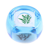 Maxbell Chinese Mahjong Dice Board Game Supplies Acrylic Multi Sided Game Dice clear Blue