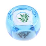 Maxbell Chinese Mahjong Dice Board Game Supplies Acrylic Multi Sided Game Dice clear Blue