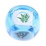 Maxbell Chinese Mahjong Dice Board Game Supplies Acrylic Multi Sided Game Dice clear Blue