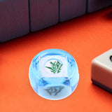Maxbell Chinese Mahjong Dice Board Game Supplies Acrylic Multi Sided Game Dice clear Blue
