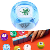 Maxbell Chinese Mahjong Dice Board Game Supplies Acrylic Multi Sided Game Dice clear Blue