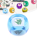 Maxbell Chinese Mahjong Dice Board Game Supplies Acrylic Multi Sided Game Dice clear Blue