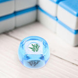 Maxbell Chinese Mahjong Dice Board Game Supplies Acrylic Multi Sided Game Dice clear Blue