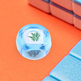 Maxbell Chinese Mahjong Dice Board Game Supplies Acrylic Multi Sided Game Dice clear Blue