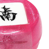 Maxbell Chinese Mahjong Dice Board Game Supplies Acrylic Multi Sided Game Dice pink
