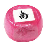 Maxbell Chinese Mahjong Dice Board Game Supplies Acrylic Multi Sided Game Dice pink