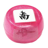 Maxbell Chinese Mahjong Dice Board Game Supplies Acrylic Multi Sided Game Dice pink