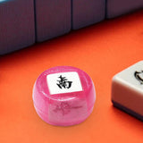 Maxbell Chinese Mahjong Dice Board Game Supplies Acrylic Multi Sided Game Dice pink