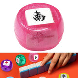 Maxbell Chinese Mahjong Dice Board Game Supplies Acrylic Multi Sided Game Dice pink