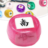 Maxbell Chinese Mahjong Dice Board Game Supplies Acrylic Multi Sided Game Dice pink