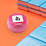 Maxbell Chinese Mahjong Dice Board Game Supplies Acrylic Multi Sided Game Dice pink