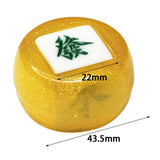 Maxbell Chinese Mahjong Dice Board Game Supplies Acrylic Multi Sided Game Dice gold