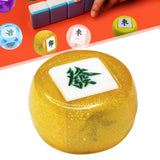 Maxbell Chinese Mahjong Dice Board Game Supplies Acrylic Multi Sided Game Dice gold