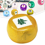Maxbell Chinese Mahjong Dice Board Game Supplies Acrylic Multi Sided Game Dice gold