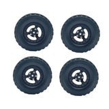 Maxbell 4Pcs RC Car Wheel and Tires Set Upgrade for MN82 LC79 1/12 1/16 Scale RC Car Black