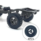 Maxbell 4Pcs RC Car Wheel and Tires Set Upgrade for MN82 LC79 1/12 1/16 Scale RC Car Black