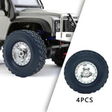 Maxbell 4Pcs RC Car Wheel and Tires Set Upgrade for MN82 LC79 1/12 1/16 Scale RC Car Silver